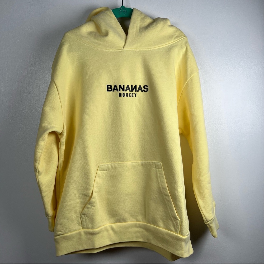 Bananas monkey Kids hoodie Size 7 Youth In Yellow.